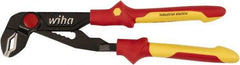 Wiha - 10" OAL, 2" Max Capacity, Water Pump Tongue & Groove Pliers - Straight Straight, Soft Grip Handles - Exact Tool & Supply