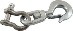 Vestil - 3 Ton Capacity, Steel Swivel Hoist Hook - 7" Long x 1-43/64" Wide - Exact Tool & Supply