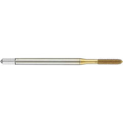 Guhring - M2.5x0.45 Metric 6HX D4/D5 Thread Limit Modified Bottoming Thread Forming Tap - High Speed Steel, TiN Finish, 50mm OAL, 14mm Thread Length, Right Hand Thread, Series 921 - Exact Tool & Supply