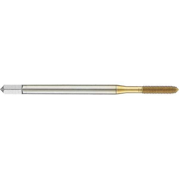 Guhring - M1.4x0.30 Metric 6HX D4/D5 Thread Limit Modified Bottoming Thread Forming Tap - High Speed Steel, TiN Finish, 40mm OAL, 6mm Thread Length, Right Hand Thread, Series 921 - Exact Tool & Supply