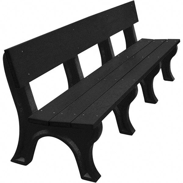 Vestil - 8' Long x 26-1/4" Wide, Recycled Plastic Bench Seat - Exact Tool & Supply