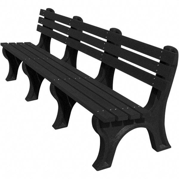 Vestil - 8' Long x 26-1/4" Wide, Recycled Plastic Bench Seat - Exact Tool & Supply