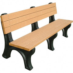 Vestil - 6' Long x 26-1/8" Wide, Recycled Plastic Bench Seat - Exact Tool & Supply