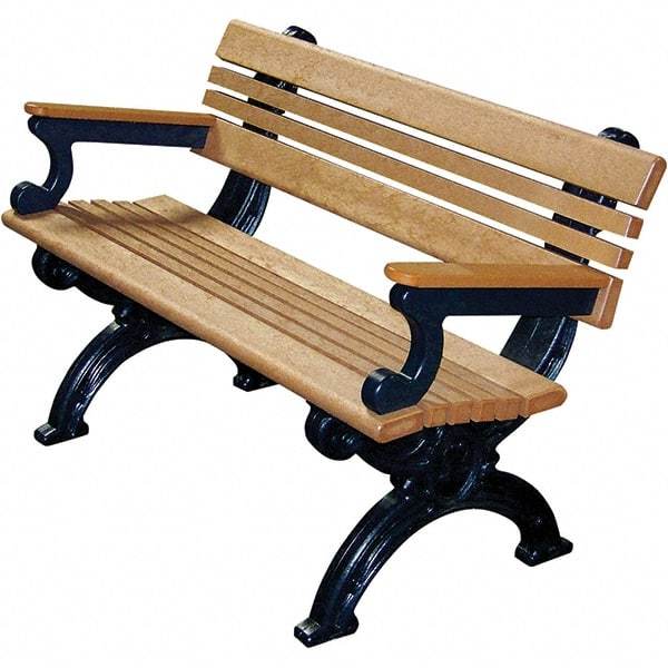 Vestil - 4' Long x 26-3/4" Wide, Recycled Plastic Bench Seat - Exact Tool & Supply