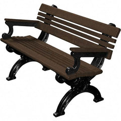 Vestil - 4' Long x 26-3/4" Wide, Recycled Plastic Bench Seat - Exact Tool & Supply