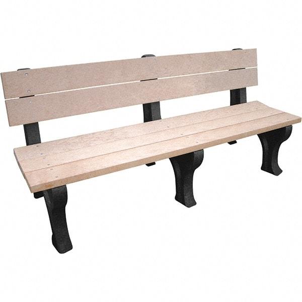 Vestil - 6' Long x 26-1/4" Wide, Recycled Plastic Bench Seat - Exact Tool & Supply
