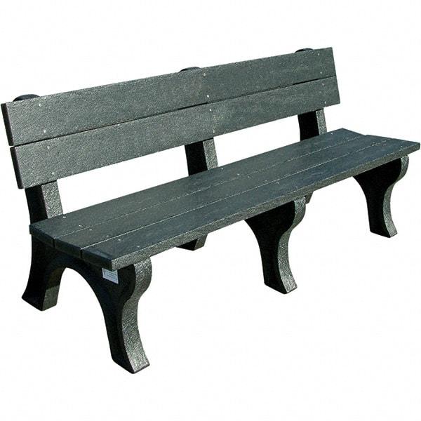 Vestil - 6' Long x 26-1/4" Wide, Recycled Plastic Bench Seat - Exact Tool & Supply