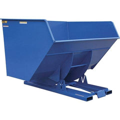 Vestil - 6,000 Lb Load Capacity, 5 Cu Yd, Steel Self-Dumping Hopper - 90" Wide x 79-3/8" Long x 64-3/8" High, Blue - Exact Tool & Supply