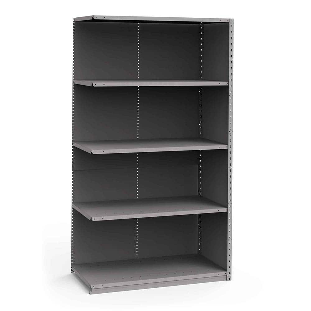 Rousseau Metal - Closed Shelving Units; Type: Add-On ; Load Capacity (Lb.): 3500.000 ; Number of Shelves: 5 ; Height (Inch): 87 ; Width (Inch): 48 ; Depth (Inch): 24 - Exact Tool & Supply