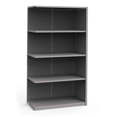 Rousseau Metal - Closed Shelving Units; Type: Add-On ; Load Capacity (Lb.): 3500.000 ; Number of Shelves: 5 ; Height (Inch): 87 ; Width (Inch): 48 ; Depth (Inch): 24 - Exact Tool & Supply