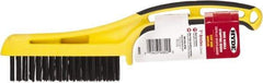 Hyde Tools - Wire Surface Preparation Brush - 1-1/4" Bristle Length, 3/4" Wide, Plastic Overmold Handle - Exact Tool & Supply
