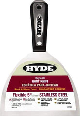 Hyde Tools - 5" Wide Flexible Blade Stainless Steel Joint Knife - Flexible, Nylon Handle - Exact Tool & Supply