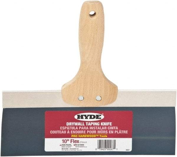 Hyde Tools - 10" Wide Flexible Blade Steel Joint Knife - Flexible, Hardwood Handle - Exact Tool & Supply