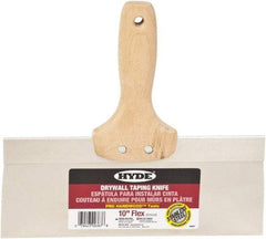 Hyde Tools - 10" Wide Flexible Blade Stainless Steel Joint Knife - Flexible, Hardwood Handle - Exact Tool & Supply