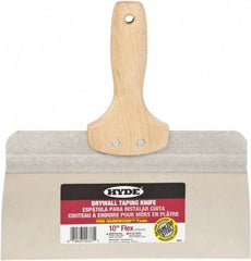 Hyde Tools - 10" Wide Flexible Blade Stainless Steel Joint Knife - Flexible, Hardwood Handle - Exact Tool & Supply