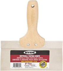 Hyde Tools - 8" Wide Flexible Blade Stainless Steel Joint Knife - Flexible, Hardwood Handle - Exact Tool & Supply