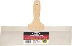 Hyde Tools - 14" Wide Flexible Blade Stainless Steel Joint Knife - Flexible, Hardwood Handle - Exact Tool & Supply