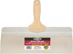 Hyde Tools - 14" Wide Flexible Blade Stainless Steel Joint Knife - Flexible, Hardwood Handle - Exact Tool & Supply