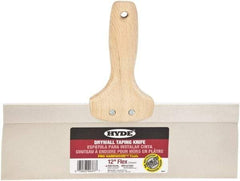 Hyde Tools - 12" Wide Flexible Blade Stainless Steel Joint Knife - Flexible, Hardwood Handle - Exact Tool & Supply