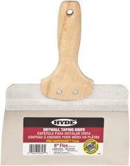 Hyde Tools - 8" Wide Flexible Blade Stainless Steel Joint Knife - Flexible, Hardwood Handle - Exact Tool & Supply