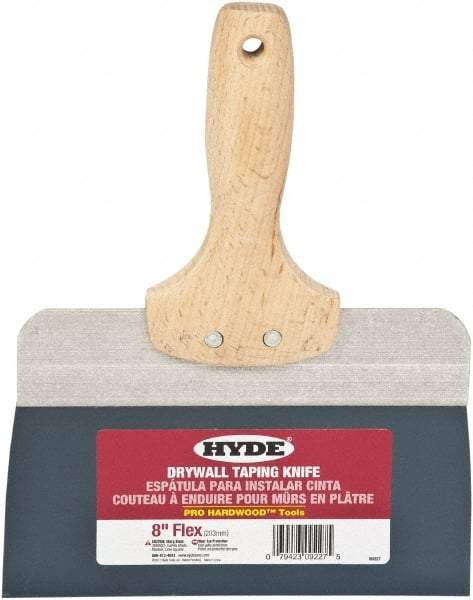 Hyde Tools - 8" Wide Flexible Blade Steel Joint Knife - Flexible, Hardwood Handle - Exact Tool & Supply