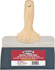 Hyde Tools - 8" Wide Flexible Blade Steel Joint Knife - Flexible, Hardwood Handle - Exact Tool & Supply