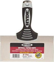 Hyde Tools - 8" Wide Flexible Blade Stainless Steel Joint Knife - Flexible, Plastic Overmold Handle - Exact Tool & Supply