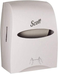 Scott - Hands Free, Plastic Paper Towel Dispenser - 16.13" High x 12.63" Wide x 10.2" Deep, 1 Roll, White - Exact Tool & Supply