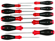 10 Piece - SoftFinish® Cushion Grip Screwdriver Set - #30290 - Includes: Slotted 3.0 - 6.5; Phillips #0 -2 and Square #1 - 3 - Exact Tool & Supply
