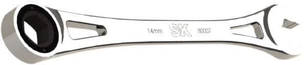 SK - 14mm 6 Point Combination Wrench - 9.44" OAL, Steel, Full Polish Finish - Exact Tool & Supply