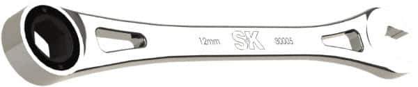 SK - 12mm 6 Point Combination Wrench - 8.56" OAL, Steel, Full Polish Finish - Exact Tool & Supply