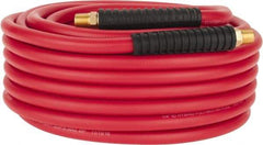 PRO-SOURCE - 1/4" ID x 0.4921" OD 50' Long Multipurpose Air Hose - MNPT x MNPT Ends, 300 Working psi, -40 to 180°F, 1/4" Fitting, Red - Exact Tool & Supply