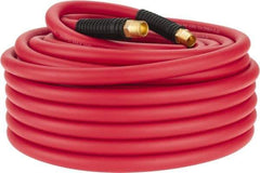 PRO-SOURCE - 1/2" ID x 0.7874" OD 100' Long Multipurpose Air Hose - MNPT x MNPT Ends, 300 Working psi, -40 to 180°F, 1/2" Fitting, Red - Exact Tool & Supply