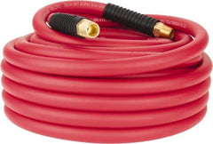 PRO-SOURCE - 1/2" ID x 0.7874" OD 50' Long Multipurpose Air Hose - MNPT x MNPT Ends, 300 Working psi, -40 to 180°F, 1/2" Fitting, Red - Exact Tool & Supply