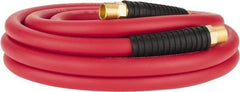 PRO-SOURCE - 1/2" ID x 0.7874" OD 25' Long Multipurpose Air Hose - MNPT x MNPT Ends, 300 Working psi, -40 to 180°F, 1/2" Fitting, Red - Exact Tool & Supply