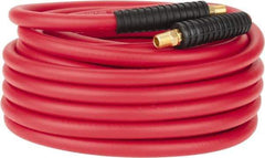 PRO-SOURCE - 3/8" ID x 0.6496" OD 50' Long Multipurpose Air Hose - MNPT x MNPT Ends, 300 Working psi, -40 to 180°F, 1/4" Fitting, Red - Exact Tool & Supply