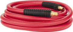 PRO-SOURCE - 3/8" ID x 0.6496" OD 25' Long Multipurpose Air Hose - MNPT x MNPT Ends, 300 Working psi, -40 to 180°F, 1/4" Fitting, Red - Exact Tool & Supply