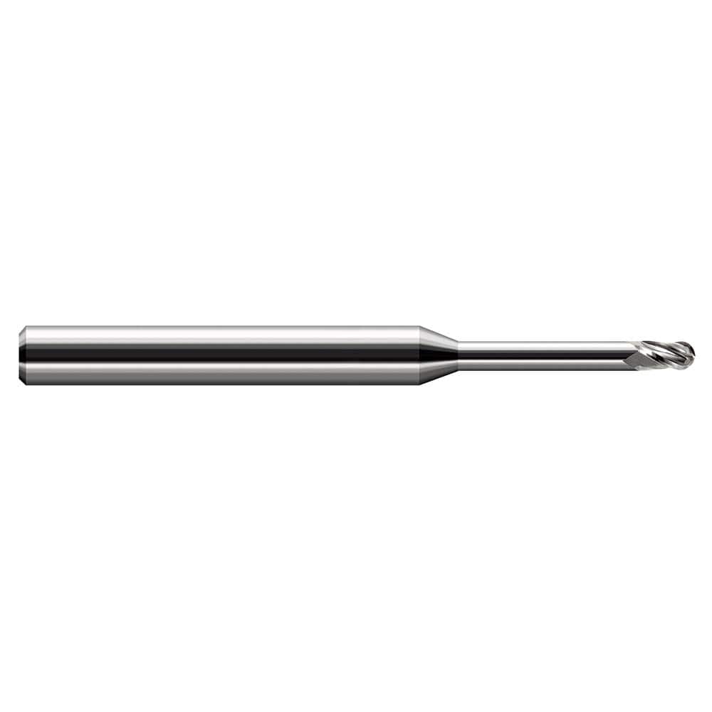 Harvey Tool - 0.05" Diam, 1.9mm LOC, 3 Flute Solid Carbide Ball End Mill - Exact Tool & Supply
