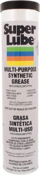 Synco Chemical - 14.1 oz Cartridge Synthetic Lubricant w/PTFE General Purpose Grease - Translucent White, Food Grade, 450°F Max Temp, NLGIG 000, - Exact Tool & Supply