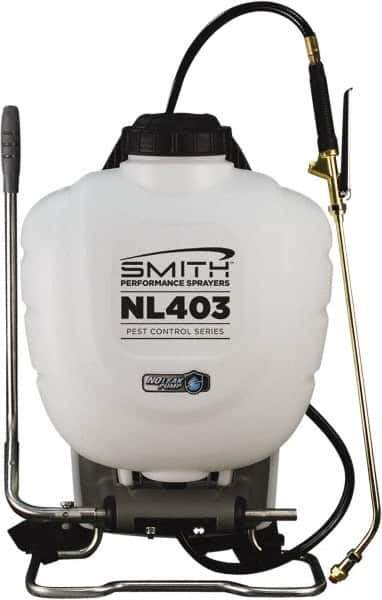 Smith Performance Sprayers - 4 Gal Chemical Safe Garden Backpack Sprayer - Use with Cleaners/Degreasers, Polyethylene Tank, Wide Mouth, Reinforced Hose - Exact Tool & Supply