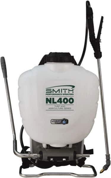 Smith Performance Sprayers - 4 Gal Chemical Safe Garden Backpack Sprayer - Polyethylene Tank, Wide Mouth, Reinforced Hose - Exact Tool & Supply