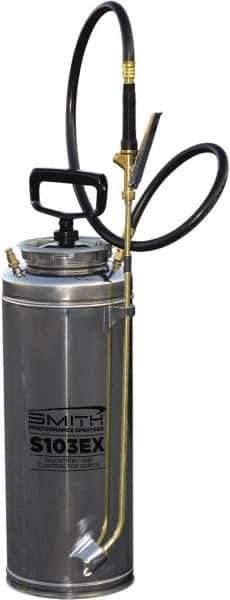 Smith Performance Sprayers - 3.5 Gal Chemical Safe Garden Hand Sprayer - Stainless Steel Tank, Wide Mouth, Reinforced Hose - Exact Tool & Supply