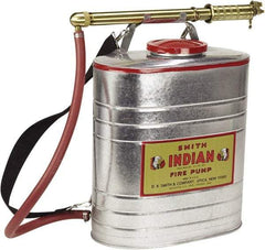 Smith Indian - 5 Gal Chemical Safe Garden Fire Pump - Stainless Steel Tank, Wide Mouth, Reinforced Hose - Exact Tool & Supply