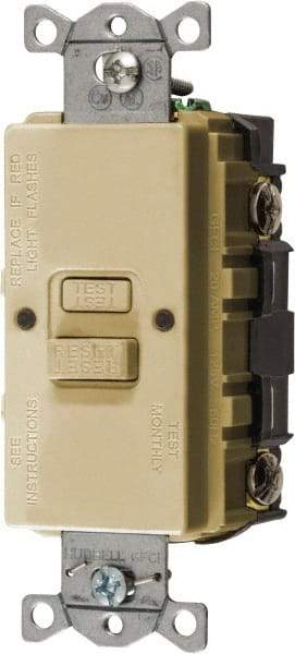 Hubbell Wiring Device-Kellems - 1 Phase, 5-20R NEMA, 125 VAC, 20 Amp, GFCI Receptacle - 2 Pole, Back and Side Wiring, Commercial Grade - Exact Tool & Supply