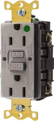 Hubbell Wiring Device-Kellems - 1 Phase, 5-15R NEMA, 125 VAC, 15 Amp, GFCI Receptacle - 2 Pole, Back and Side Wiring, Hospital Grade - Exact Tool & Supply