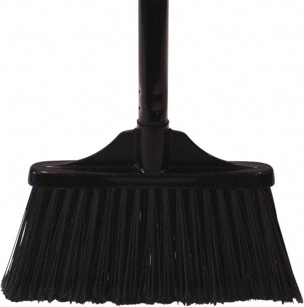 O-Cedar - 10" Wide, Black PET Bristles, 30" Metal Handle, Angled Broom - Flagged - Exact Tool & Supply