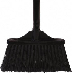 O-Cedar - 10" Wide, Black PET Bristles, 30" Metal Handle, Angled Broom - Flagged - Exact Tool & Supply