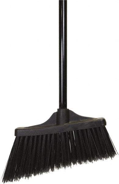 O-Cedar - 10" Wide, Black PET Bristles, 48" Metal Handle, Angled Broom - Flagged - Exact Tool & Supply