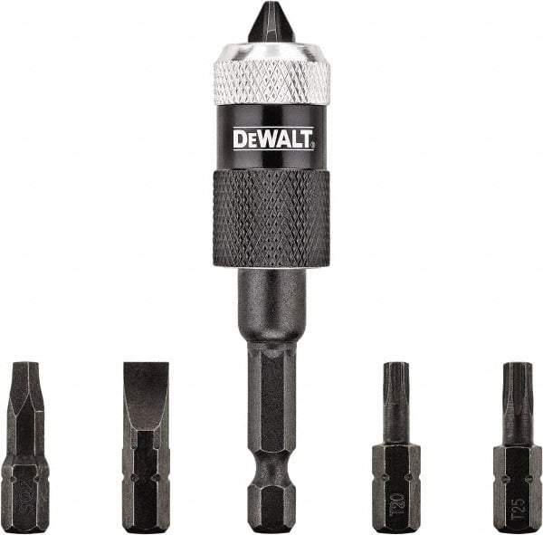 DeWALT - 6 Piece, Screwdriver Bit Set - #2, 1/4" Drive, Slotted, Phillips, Square Point - Exact Tool & Supply