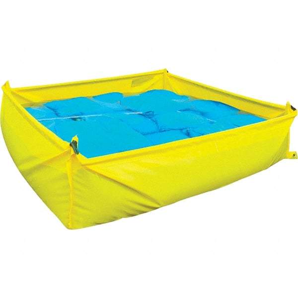 UltraTech - 48" Long x 14" High x 48" Wide Staging Pool - Yellow Polyethylene, For Spill Containment - Exact Tool & Supply
